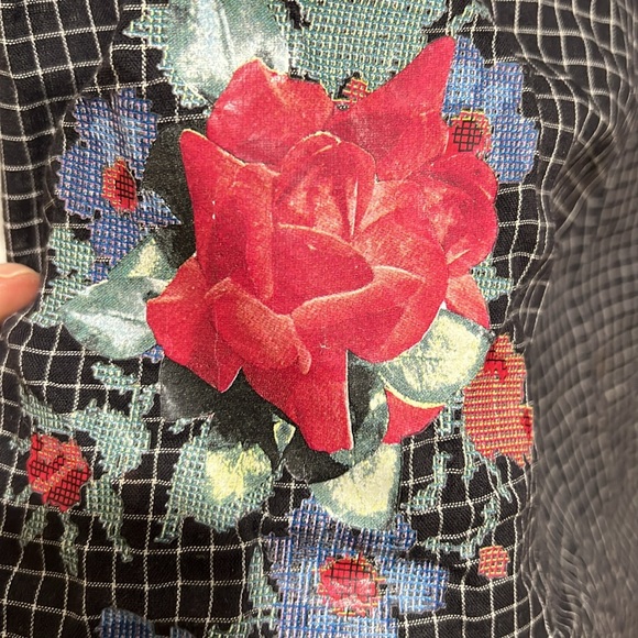 Vintage 90s Y2K Diesel graph grid style dress with floral detailing super rare - Picture 14 of 16